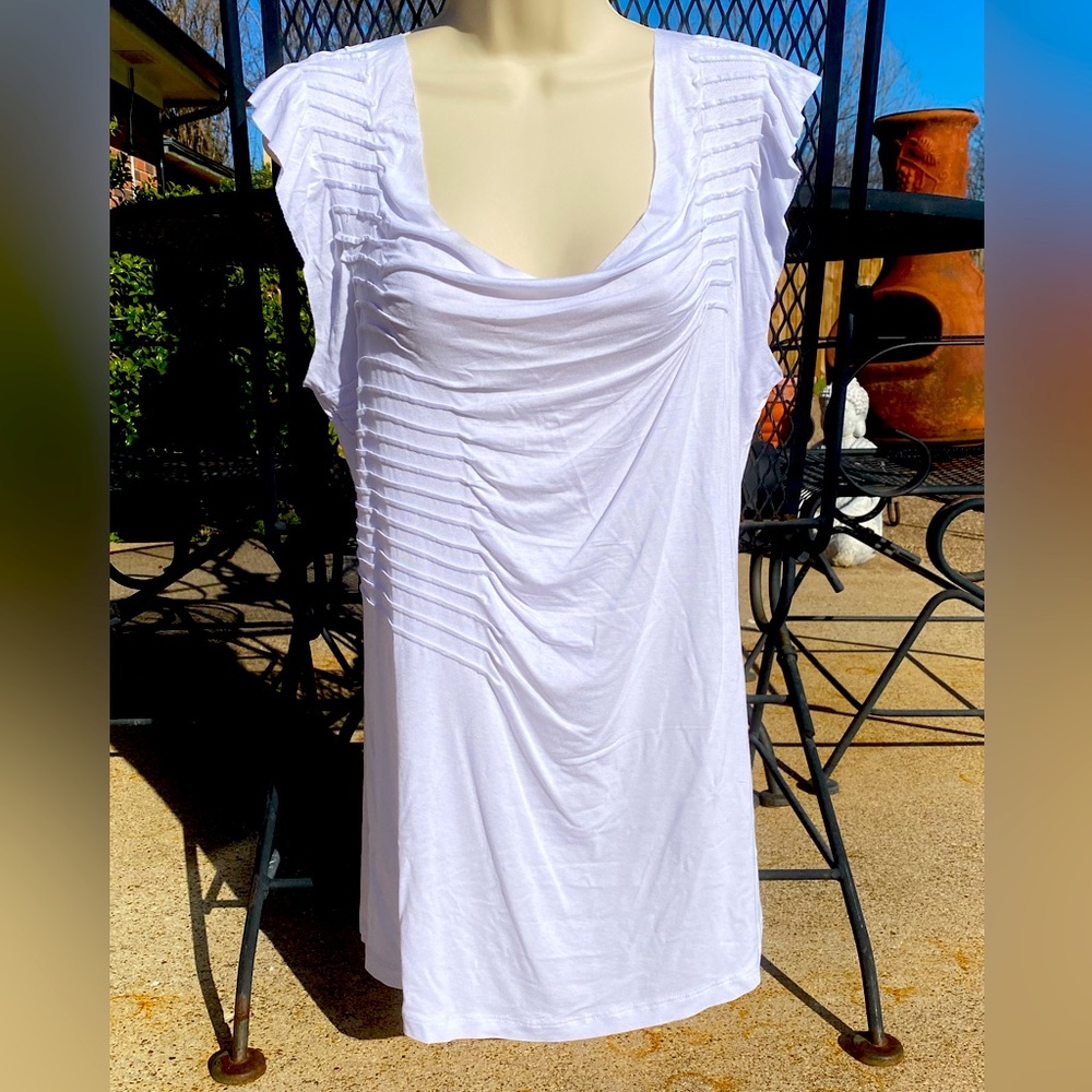P. Luca Milano White Top T-shirt Tunic Tank - Size M - NEW (no tags)